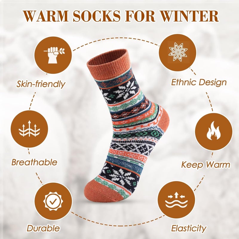 Pleneal Wool Socks for Women - Womens Wool Socks Winter Warm Cozy Knit Sock for Women Men - Image 5